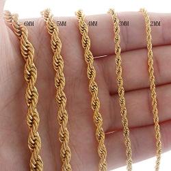 OSTAN 2.0 MM 3MM 4MM 5MM Twist Rope Necklace Stainless Steel Chain Necklace Men Women Jewellery