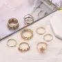 BERYUAN Women Rings Set Knuckle Rings Gold Stacking Rings for Girls and Teens Rings Cute Jewelry Rings 8Pcs