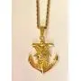 Anchor Men Women Solid 14k Gold Finish Pendant Stainless Steel Real 3 mm Rope Chain Necklace, Mens Jewelry, Iced Pendant, Rope Necklace Prime Delivery