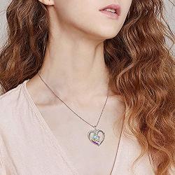 Unicorn Necklace Sterling Silver Forever Love Unicorn in Heart Pendant Necklace for Women Girlfriend Daughter Gift