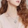 Unicorn Necklace Sterling Silver Forever Love Unicorn in Heart Pendant Necklace for Women Girlfriend Daughter Gift
