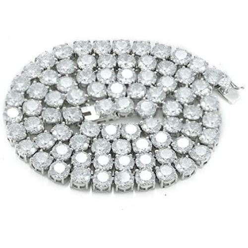 Unisex 3mm 4mm 5mm 1 Row Cubic Zirconia Real Solid 925 Sterling Silver Tennis Chain CZ Choker Necklace 16-30'' ANTI-TARNISH