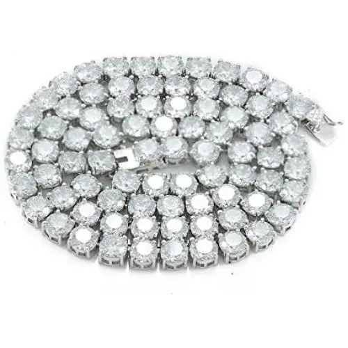 Unisex 3mm 4mm 5mm 1 Row Cubic Zirconia Real Solid 925 Sterling Silver Tennis Chain CZ Choker Necklace 16-30'' ANTI-TARNISH Unisex 3mm 4mm 5mm 1 Row Cubic Zirconia Real Solid 925 Sterling Silver Tennis Chain CZ Choker Necklace 16-30'' ANTI-TARNISH