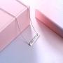 925 Sterling Silver Love Arrow Horizontal Sideways Minimalist Bar Pendant Necklace for Women Teen Girls Gift, 18 inch + 2 inch
