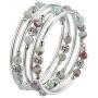 BULINLIN Wrap Bangle Rose Bead Bracelet - Beaded Bracelet with Natural Agate Stone Gifts for Women