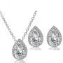 SYLVAWOLVES White Water Drop Jewelry Sets Fashion Teardrop Cubic Zirconia Jewelry for Women Bridesmaids Engagement