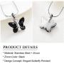 constantlife Cremation Jewelry for Ashes, Crystal Stone Butterfly Shape Stainless Steel Pendant Urn Necklace Keepsake for Women