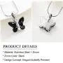 constantlife Cremation Jewelry for Ashes, Crystal Stone Butterfly Shape Stainless Steel Pendant Urn Necklace Keepsake for Women constantlife Cremation Jewelry for Ashes, Crystal Stone Butterfly Shape Stainless Steel Pendant Urn Necklace Keepsake for Women