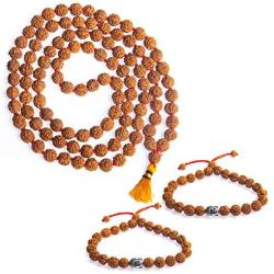 Wonder Care Authentic Rudraksh Mala-5face- Genuine Himalayan Rudraksha Seeds Religious Ornament Rosary Japa Mala Necklace - Imported from Nepal