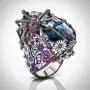 HSQYJ Spider Cocktail Ring Oval Imitation Sapphire Wedding Engagement Ring Mascot Rhinestones Spider Fashion Jewelry Ring Black Gun Plated for Women HSQYJ Spider Cocktail Ring Oval Imitation Sapphire Wedding Engagement Ring Mascot Rhinestones Spider Fashion Jewelry Ring Black Gun Plated for Women