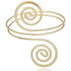 RechicGu Victorian Filigree Swirl Gypsy Boho Armband Upper Arm Cuff Armlet Belly Dance with Gift Box