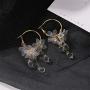 Crystal Flower Earrings Fairy Temperament Water Drop Tassel Earrings Jewelry jewelry