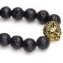 Jovivi 8mm Handmade Lion Head Macrame Adjustable Lava/Matte Agate/Picture/Dragon Stone Gemstone Beaded Bracelet,Unisex