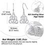 Silvora Celtic Knot Earrings for Women, Sterling Silver Vintage Triquetra Knot Ear Studs, S925 Delicate Irish Dangle Earrings for Girls