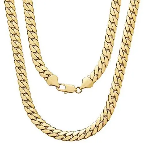 BLICHAIN Cuban Link Chain Necklace or Bracelet with Design Box Clasp for Men Boys 10MM 18K Gold Over Copper Hip Hop Miami Curb Chains 7-30 inch BLICHAIN Cuban Link Chain Necklace or Bracelet with Design Box Clasp for Men Boys 10MM 18K Gold Over Copper Hip Hop Miami Curb Chains 7-30 inch