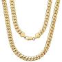BLICHAIN Cuban Link Chain Necklace or Bracelet with Design Box Clasp for Men Boys 10MM 18K Gold Over Copper Hip Hop Miami Curb Chains 7-30 inch