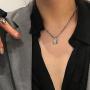 Molike Stainless Steel Simple Personality Punk Love Lock Pendant Necklace for Men Women, Fashion Jewelry Gift