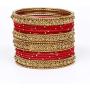 SANARA Indian Bollywood Bangles Antique Gold Plated Thread Bangles Pakistani Wedding Bangle Bracelet Jewelry