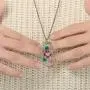 Jude Jewelers Retro Vintage Cat Shape Dry Flower Charm Pendant Necklace Jude Jewelers Retro Vintage Cat Shape Dry Flower Charm Pendant Necklace