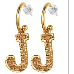 Initial Dangle Earrings Women 18K Gold Plated Personalized Alphabet 26 Letters Charm Hypoallergenic Earrings Jewelry Fashion Gift for Women Girls, Send Gift Box