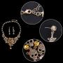 EVER FAITH Womens Crystal Gothic Skulls Stars Statement Necklace Earrings Set