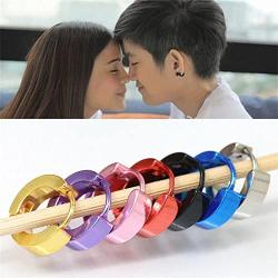 7 Pairs Mix Stainless Steel Multicolor Lovers Punk Huggie Small Hoop Earrings for Womens-Mens