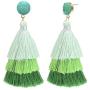 SHEGRACE Layered Tassel Earrings Tiered Thread Drop Earrings for Women Bohemian Christmas Jewelry Gifts