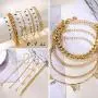 IFKM 6 PACK (24 PCS) Boho Gold Chain Bracelets Set for Women Girls, 14K Gold Plated Multiple Layered Stackable Open Cuff Wrap Bangle Adjustable Link Italian Cuban Jewelry for Women Girls Gift IFKM 6 PACK (24 PCS) Boho Gold Chain Bracelets Set for Women Girls, 14K Gold Plated Multiple Layered Stackable Open Cuff Wrap Bangle Adjustable Link Italian Cuban Jewelry for Women Girls Gift