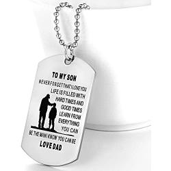 FAYERXL Hand Stamped Dog Tag-You are Braver Than You Believe-Pendant Necklace Inspirational Gifts for Son Daughter…