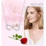 Sllaiss Sterling Silver Infinity Rose Pendant Necklace for Women Sets with Austria Zirconia 18K White Gold Plated Jewelry with Gift Box Sllaiss Sterling Silver Infinity Rose Pendant Necklace for Women Sets with Austria Zirconia 18K White Gold Plated Jewelry with Gift Box