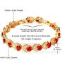 U7 Women Birthstone Crystal Bracelet 18K Gold Plated Round Cut Cubic Zirconia Tennis Bracelet, Fit 6-8 Inches