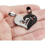 Jstyle Stainless Steel Mens Womens Couple Necklace Pendant Love Heart CZ Puzzle Matching