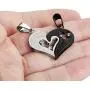 Jstyle Stainless Steel Mens Womens Couple Necklace Pendant Love Heart CZ Puzzle Matching Jstyle Stainless Steel Mens Womens Couple Necklace Pendant Love Heart CZ Puzzle Matching