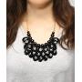 Chunky Acrylic Jewel Cluster Floating Bubble Statement Necklace - Teardrop Dangle Layered Bib Collar