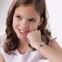 Childrens Sterling Silver Communion Rosary Bracelet with Cultured Pearl and Crystal (6-6.5'')