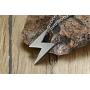 VNOX Vintage Antique Stainless Steel Lightning Bolt Pendant Necklace for Men Women,Free Chain 20 Inches
