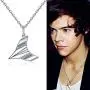 Lovgifset Paper Airplane Necklace Harry Necklaces Styles Singer S925 Sterling Silver for Women Men Blue White Gold Plated