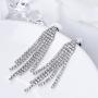 SELOVO Long Chandelier Tassel Dangle Earrings Party Jewelry Clear Austrian Crystal