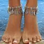 Fuqimanman2020 Boho Coin Sandals Anklet Bracelet Belly Dance Anklet Gold Silver
