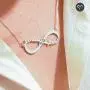 Couples Infinity Name Necklace in Silver with Swarovski Birthstones - Personalized with Any Name Couples Infinity Name Necklace in Silver with Swarovski Birthstones - Personalized with Any Name