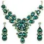 BriLove Womens Wedding Bridal Crystal Teardrop Shape Petal Flower Enamel Statement Necklace Dangle Earrings Set BriLove Womens Wedding Bridal Crystal Teardrop Shape Petal Flower Enamel Statement Necklace Dangle Earrings Set