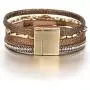 FANCY SHINY Leather Wrap Bracelet Boho Cuff Bracelets Crystal Bead Bracelet with Magnetic Clasp Jewelry Gifts for Women Teen Girls FANCY SHINY Leather Wrap Bracelet Boho Cuff Bracelets Crystal Bead Bracelet with Magnetic Clasp Jewelry Gifts for Women Teen Girls
