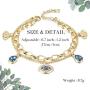 CIUNOFOR Evil Eye Charm Bracelet Gold Rose Gold Plated Stainless Steel Bead Link Italian Style for Women Girls