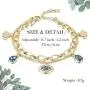 CIUNOFOR Evil Eye Charm Bracelet Gold Rose Gold Plated Stainless Steel Bead Link Italian Style for Women Girls