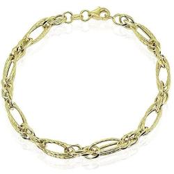 14k Gold Italian Lightweight Chain Oval Double Link Bracelet