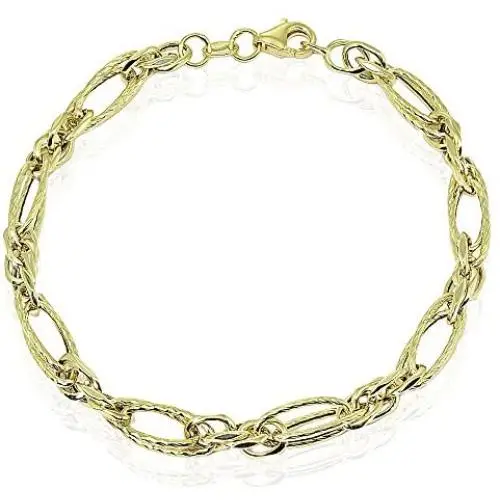 14k Gold Italian Lightweight Chain Oval Double Link Bracelet 14k Gold Italian Lightweight Chain Oval Double Link Bracelet