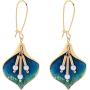 ONLYJUMP Flower Enamel Dangle Drop Earrings for Women Girls Vintage Boho Gold Plated Calla Lily Pearl Bud Perfect for Summer Beach Vacation