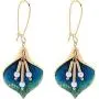 ONLYJUMP Flower Enamel Dangle Drop Earrings for Women Girls Vintage Boho Gold Plated Calla Lily Pearl Bud Perfect for Summer Beach Vacation