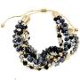 YUJIAXU Gold Beaded Bracelet Set, Square Stone Hexagon Druzy Stretch Beaded Stackable Bracelets Bangles