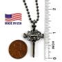 Nail Cross Crown of Thorns Dark Finish Necklace on Dark Ball Chain